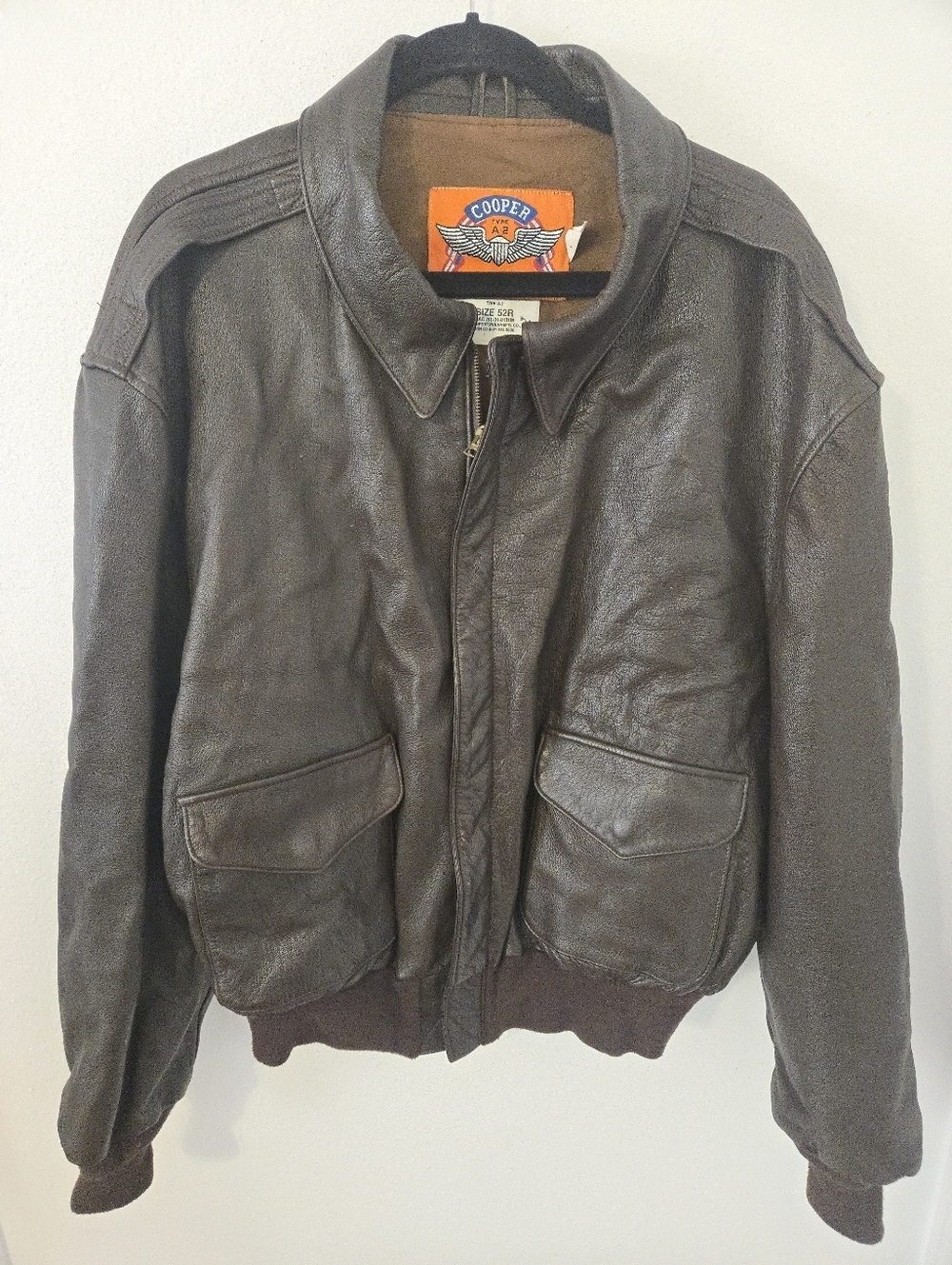 Vintage Cooper Type A-2 Usaf Brown Leather Bomber Pil… - Gem